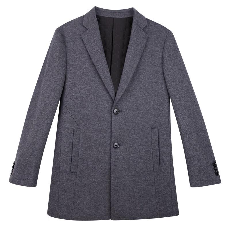 TRIES Men's Spring Notched Lapel Wool Blend Overcoat