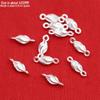 Sterling Silver Elephant & Leaf Double Charm Beads with OT Clasp for DIY Jewelry