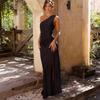 Summer Dress Satin Spaghetti Strap Cowl Neck Backless Midi Dress Elegant Up Low Back Cocktail Dress