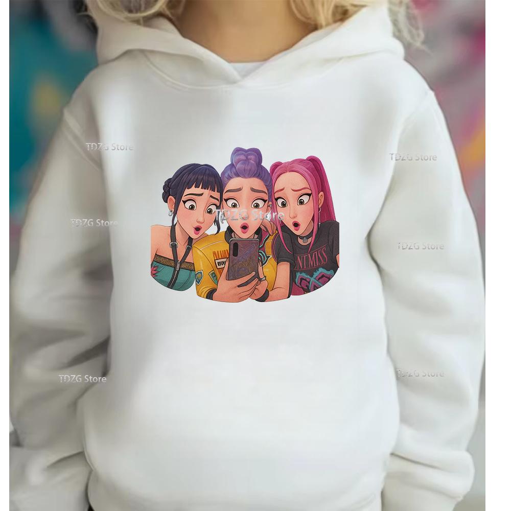 Autumn KPop Devil Hunter Fashion Girl Group Printed Children's Long Sleeved Clothing Boys and Girls Casual Sports Hoodies