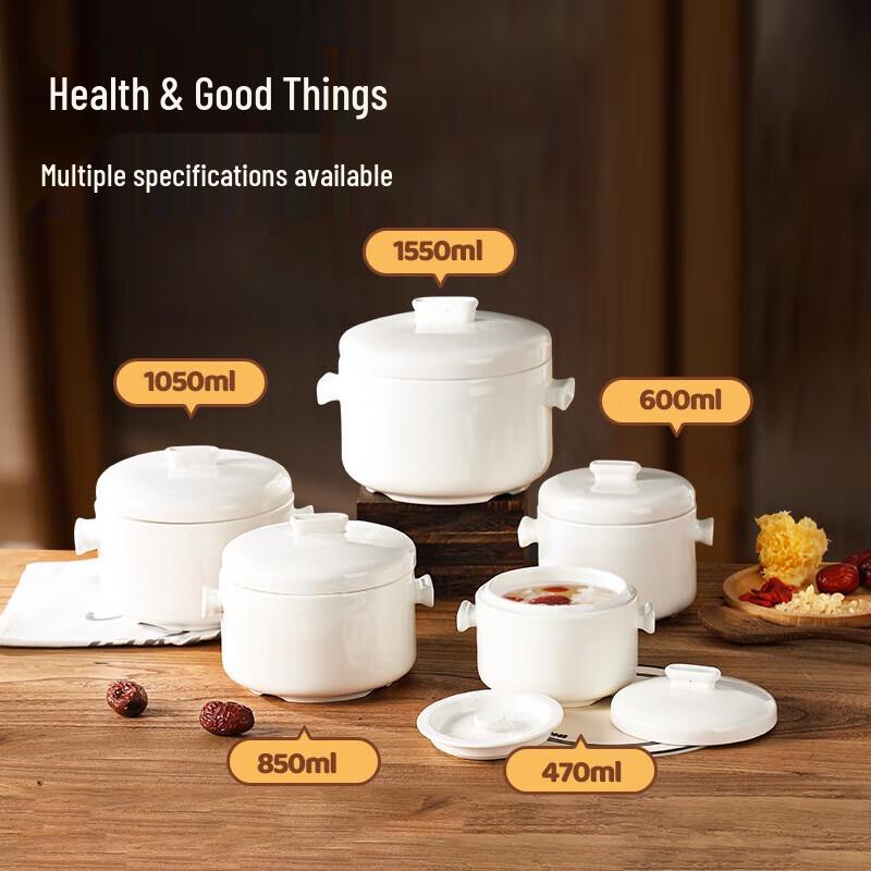 Diruien Ceramic Double-Boiler Stew Pot