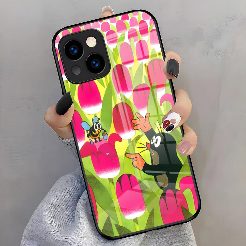 Cute The Little Mole Phone Case For IPhone 17 Pro Max 16 15 14 Pro Max 13 11 X Xs Xr 8 7Plus Glass Cover