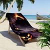 Glowing pumpkins whispering mystery Print beach towel, quick drying, suitable for travel, outdoor sports, jogging, the beach and swimming, gift