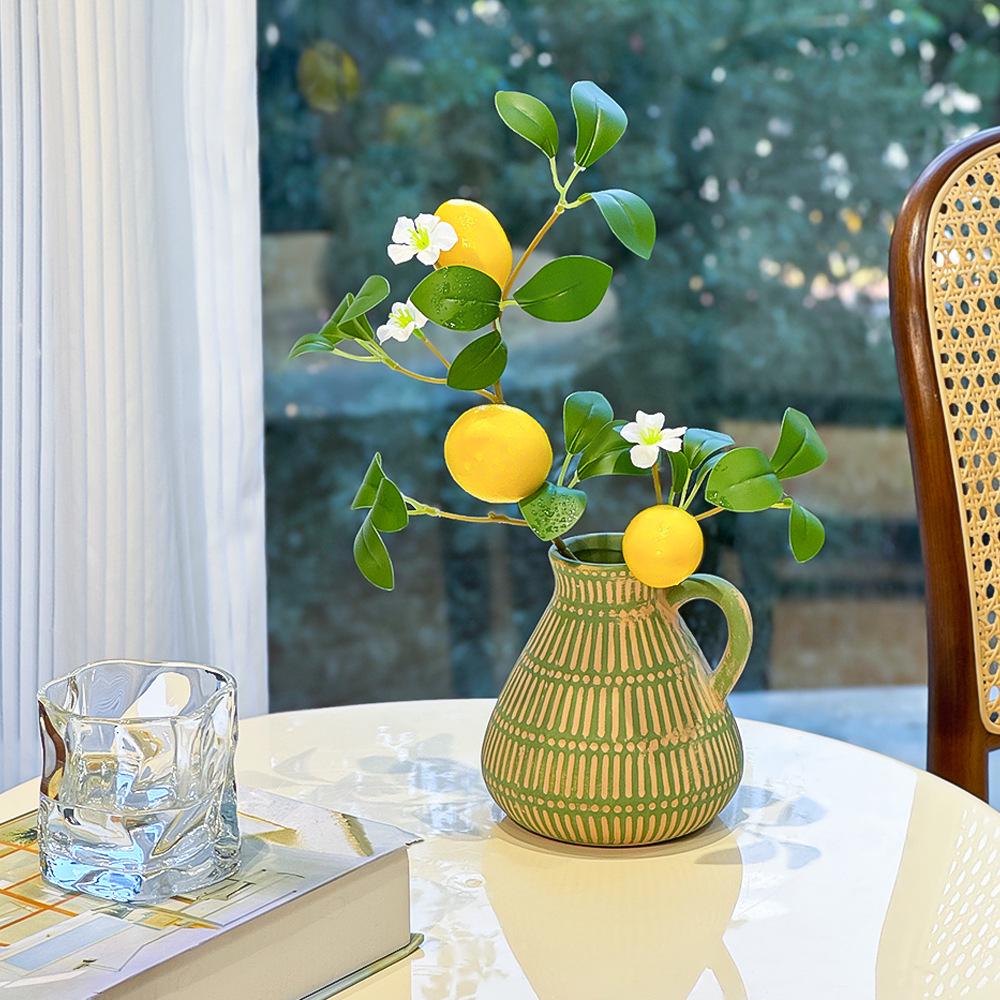 Lemon Tree Branches with Artificial Flowers for Decorative Display