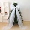 Yousheng Christmas Tree Topper Bow Extra Large Mesh Bow with Long Streamers for Holiday Wedding Birthday Party Wall Decoration