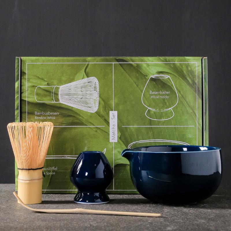 4pcs Japanese Gift Box Matcha Set Safe Bamboo Whisk Teaspoon Tea Sets Indoor Beverage Shop Tea-making Tools Accessories