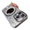Feather yarn is suitable for Apple 17Pro mobile phone case glitter lens film iPhone15Promax magnetic mirror bracket.