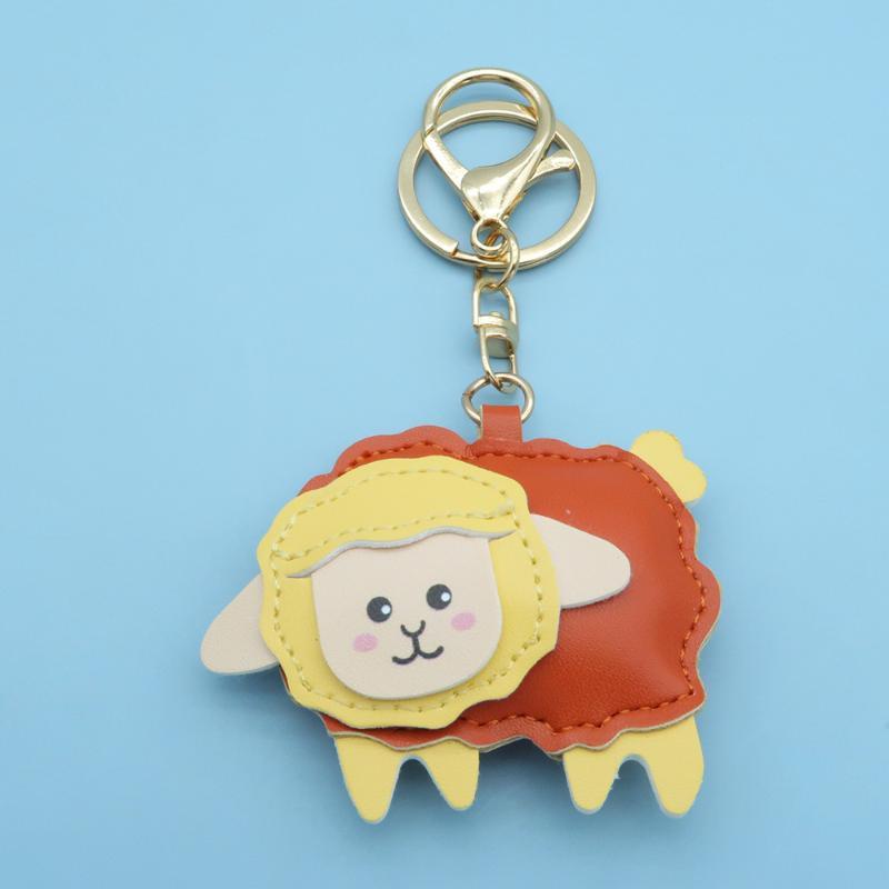 1Pcs Cute Cartoon Sheep Hanging Ornament 2027 Year Of The Sheep Pu Leather Pendant For Key Accessory Holiday Party Favor