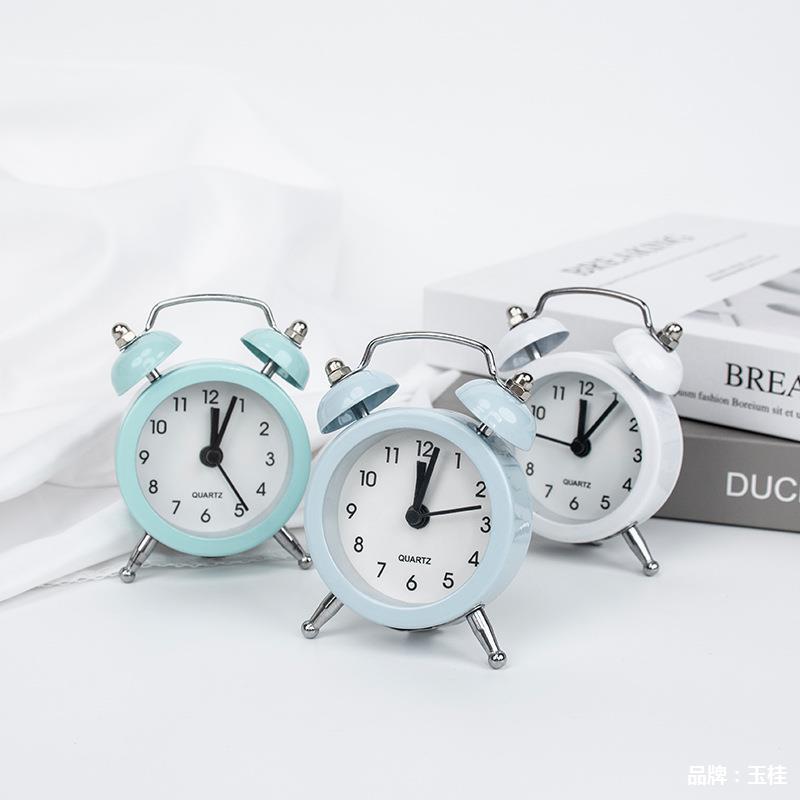 Creative Children's Alarm Clock On the Head of the Student's Bedside Cute Cartoon Silent Simple Bedroom Mini Loud Table Alarm Clock