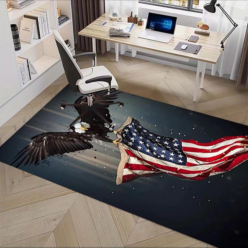 Office Carpet American Flag Eagle Design, Sofa Rug for Living Room Decor, Chair Mat Under Protection