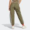 Adidas Lift Your Mind Low-Rise Color Block Retro Sports Casual Pants Women Bottoms Rock-Olive-Green IP3738