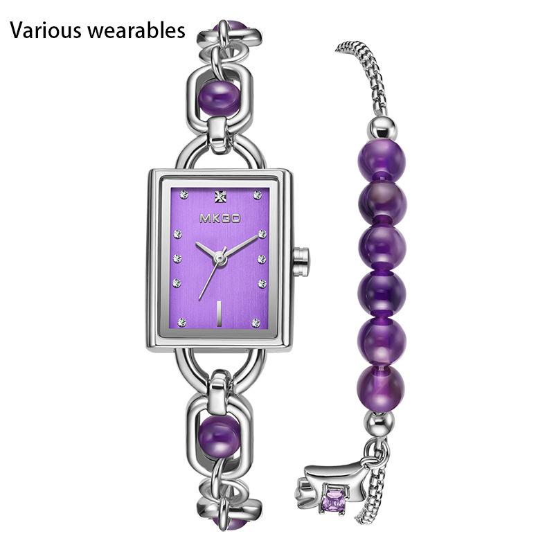 Новые кварцевые женские часы, модные, легкие, роскошные, изысканные, подержанные, изумрудные, браслет женские часы