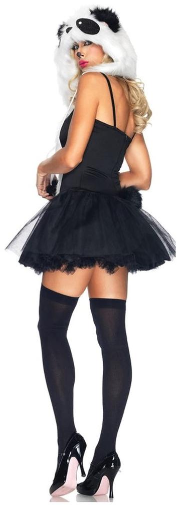 Panda Animal Costume Cosplay Outfit Set for Adult Includes and One Size Fits Most Women, Miniskirt, Dress, Hat,