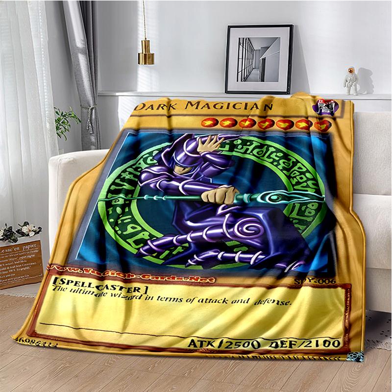 Dark Magician Cartoon Anime Throws Blanket Kids Super Soft Cute Blankt for Travel Couch Picnic Bed Flannel Blanket Birthday Gift