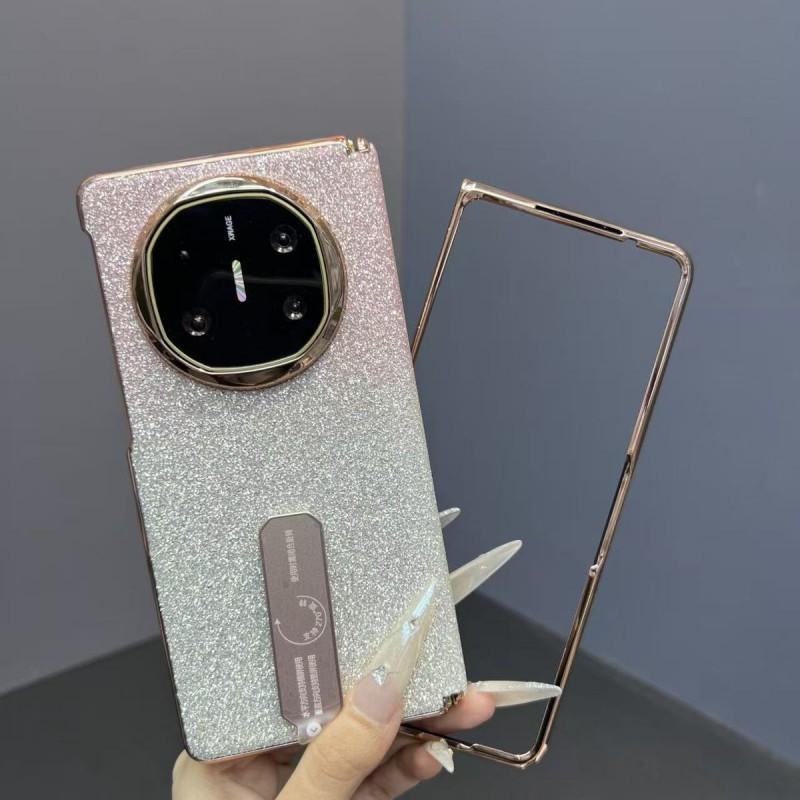 Foldable Phone Case Mate X5 X6 With Rotating Stand Sparkle Gradient Cover PET Material