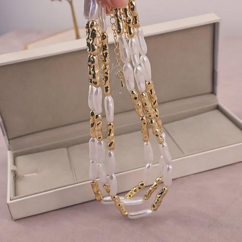 Gold-Plated Baroque Chain Spacer Beads & Pearls for DIY Jewelry