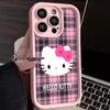 Plaid KT cat iPhone17/15ProMax mobile phone case 14 Apple 13 all-inclusive 11 popular XS/XR16 Japan and South Korea