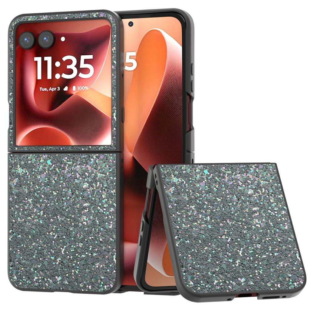 For Motorola Razr 60 Ultra 5G Case Colored Glitter PU+PC Shockproof Phone Cover