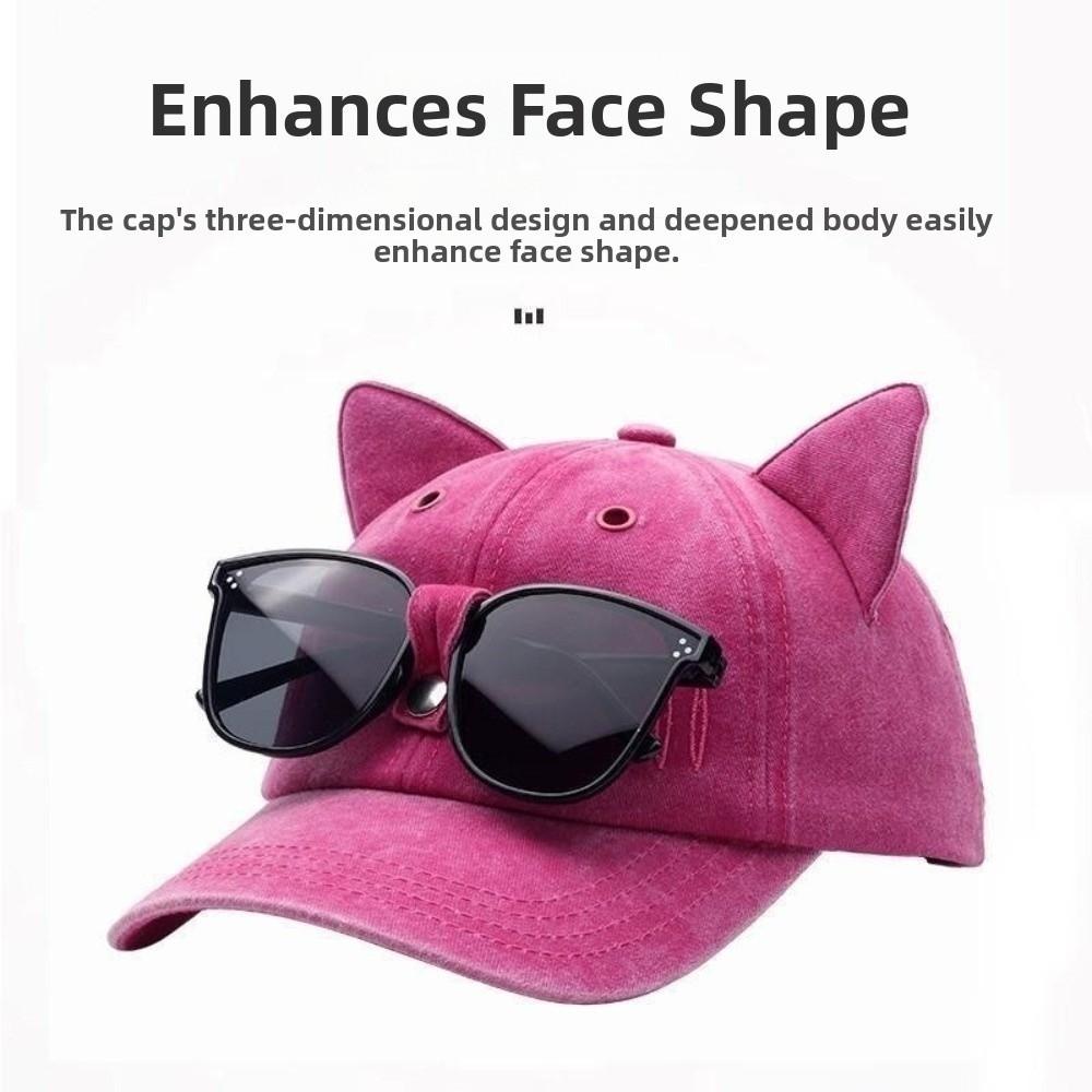 Breathable Sunshade Cap with Sunglasses Sweet Duck Tongue Cap Fashion Sun Protection Cap Camping