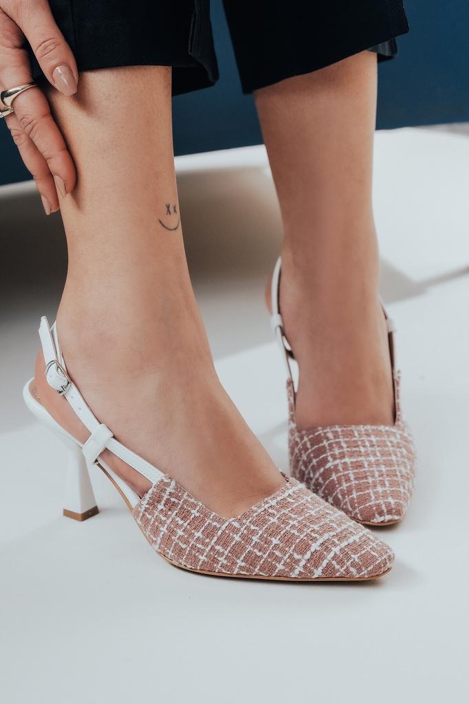 Women's Fashion Style Special Design Linen High Heel Shoes