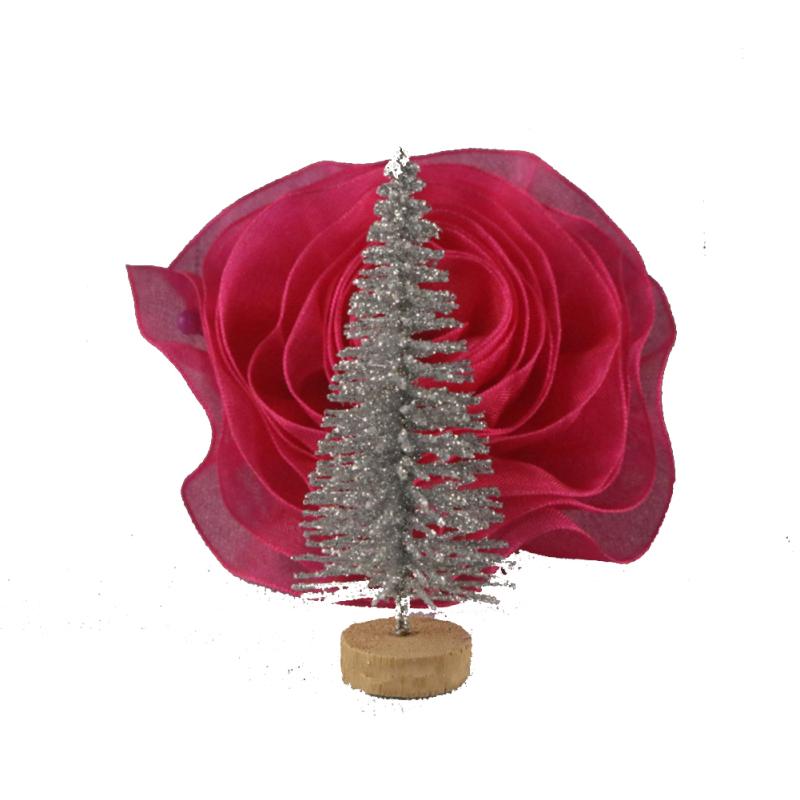 Mini Christmas Tree Ornaments Artificial Sisal Snow Landscape Architecture Trees Tabletop Decor