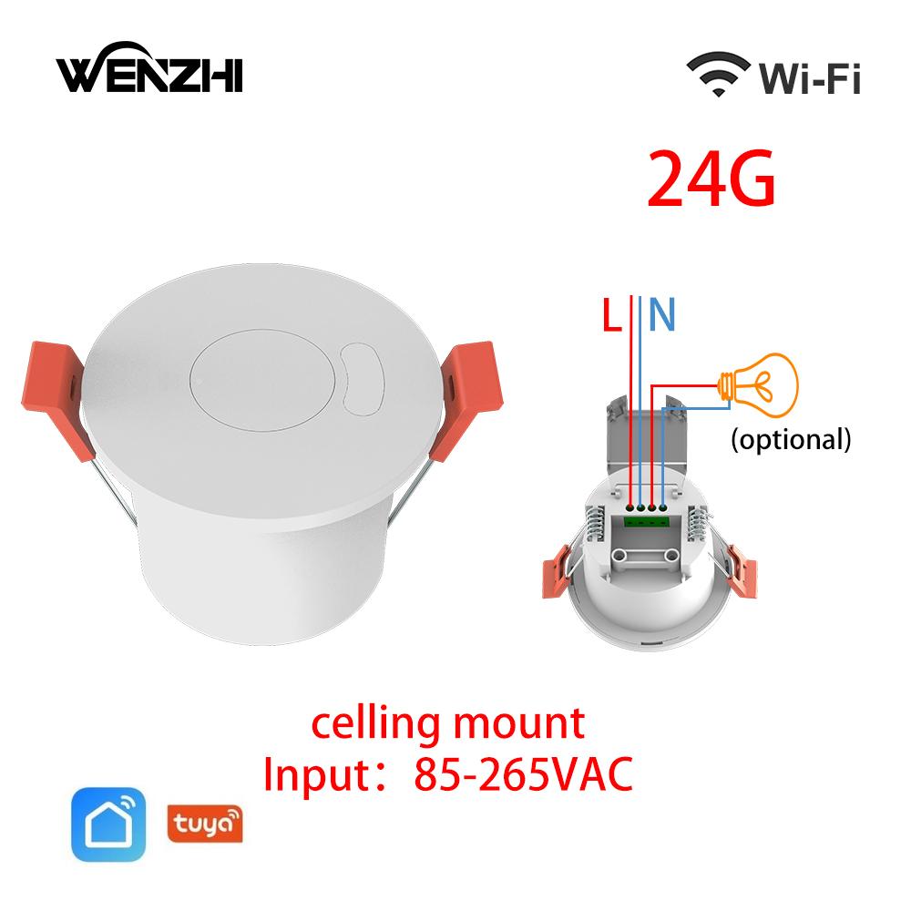 

ZigBee3.0/Wifi 24G Міліметровий Радарний Датчик Присутності Руху Людини Для Вимикача Світла Виявлення Освітленості 110/220В Tuya Smart Life Дім