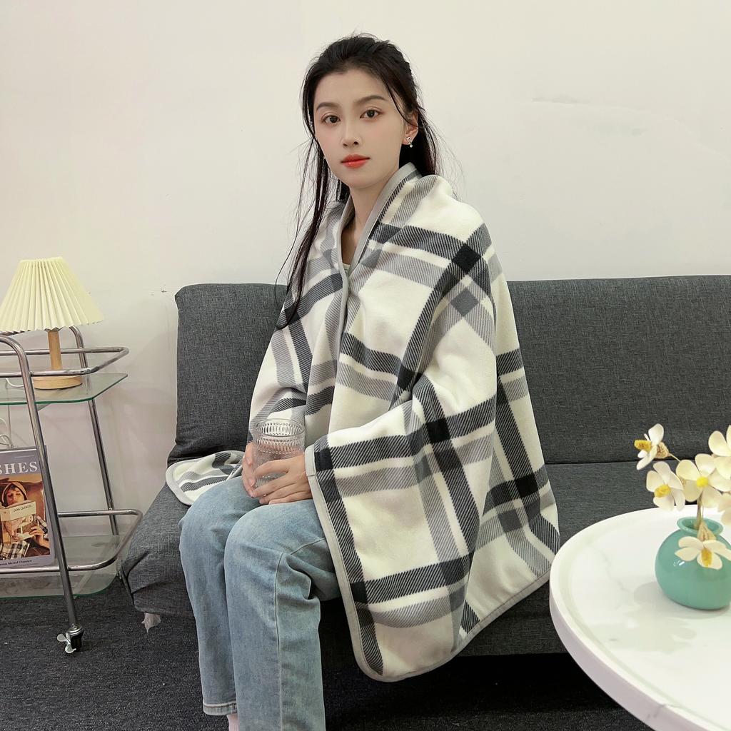 1pc Wearable Blankets Shawl Blanket Flannel Lazy Casual Office Blanket