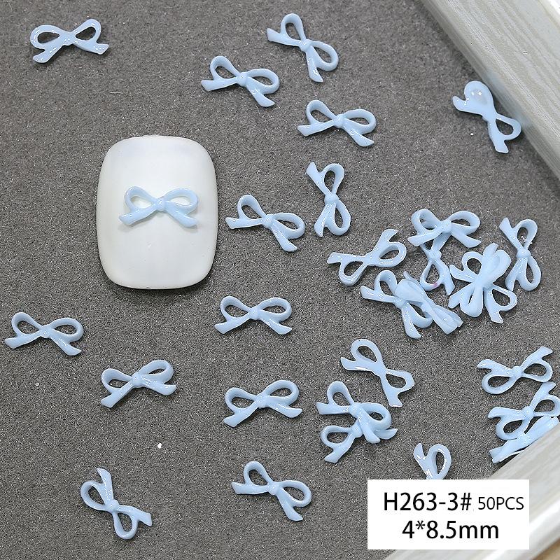 50Pcs 3D Exquisite Bow Tie Nail Art Charms Resin Ribbon Bowknot Jewelry Nail  Decoration Diy Accessories Manicure