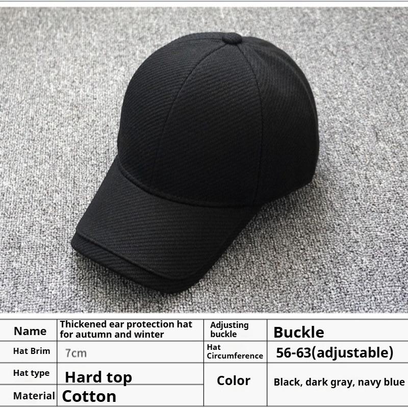 Big Size Autumn Winter Baseball Cap Middle Aged And Elderly Warm And Ear Protecting Cotton Hats Cold Proof And Thickened Hats
