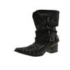 Rivet decorated women's Martin boots comfortable soft elastic trend non-slip wear chic versatile outstanding height increase shoes