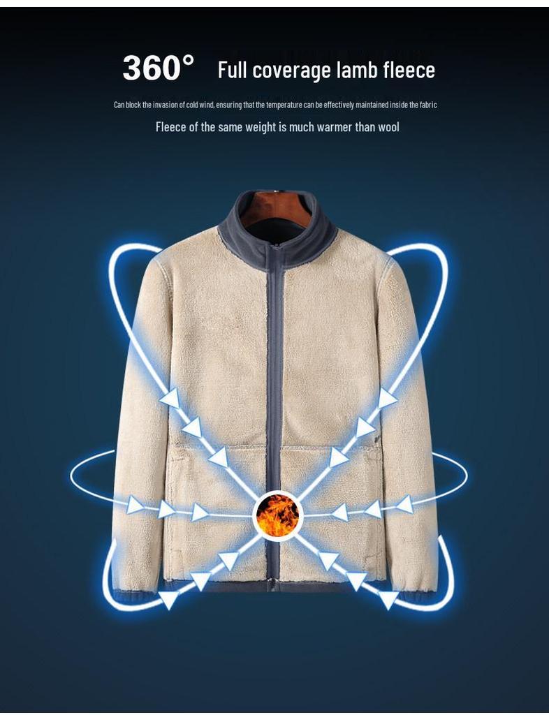 Woodpecker Men's Autumn/Winter Lambswool Fleece Jacket