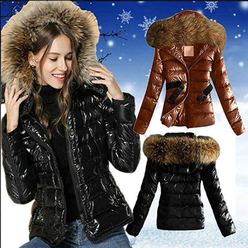 Outerwear Womens Faux Fur Coat With Large Collar For Streetwear Style