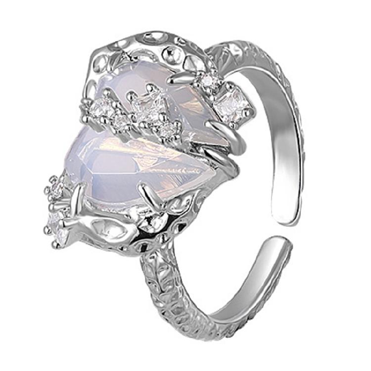 Новинка Кольца из сплава в форме сердца Аксессуар для ювелирных изделий Изящное Кольцо-заявление Открытое кольцо 1