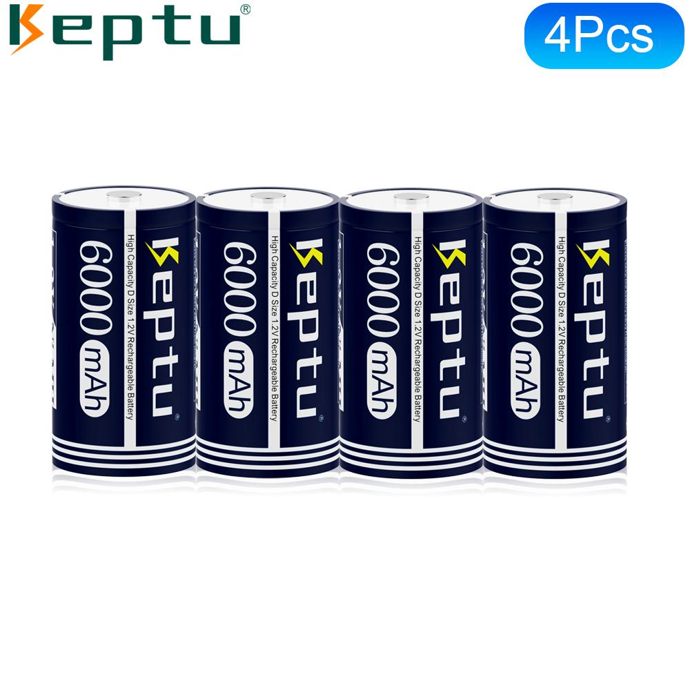 KEPTU 6000mAh 1.2V D Size Rechargeable Batteries – Long-Lasting Power for Flashlight and Radio