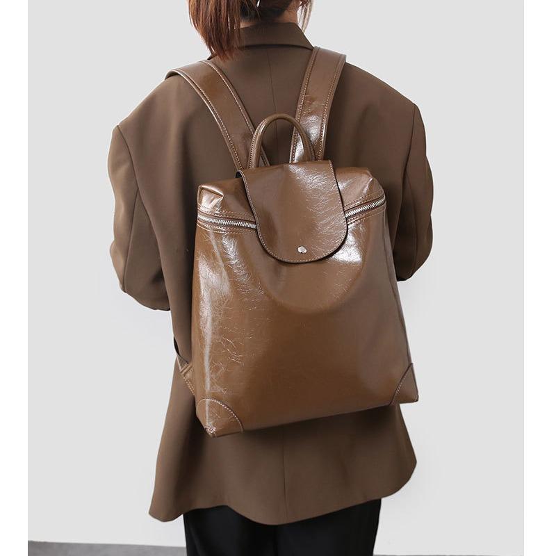 2025 Winter New Fashion Large Capacity Genuine Leather Women's Bag Trendy Cowhide Backpack Women's Casual Backpack Single Shoulder Crossbody
