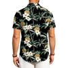 Men's Casual Short Sleeve Button Down Shirt Loose Fit Printed Tropical Palm Tree Pattern Lightweight Summer Beach Shirt