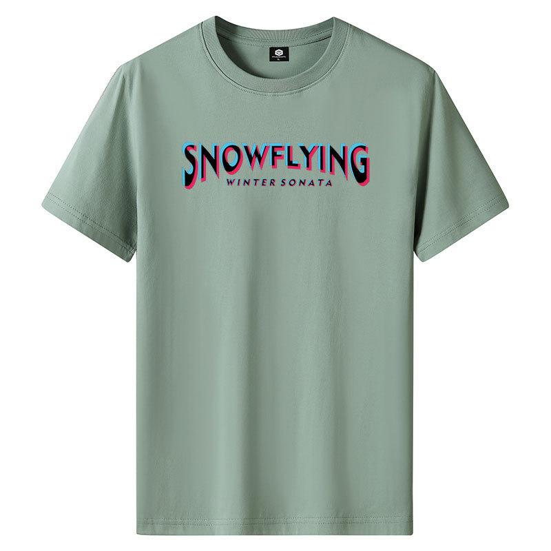 M-6XL Pure Cotton Mens T-shirt Short-sleeved Round Neck Boy Tee Shirt