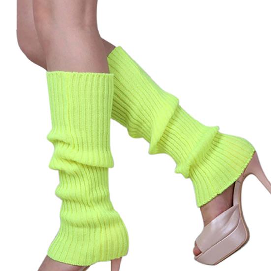 1Pair Women Winter Warm Vertical Stripes Solid Candy Colors Leg Warmers Knitting Socks for Home