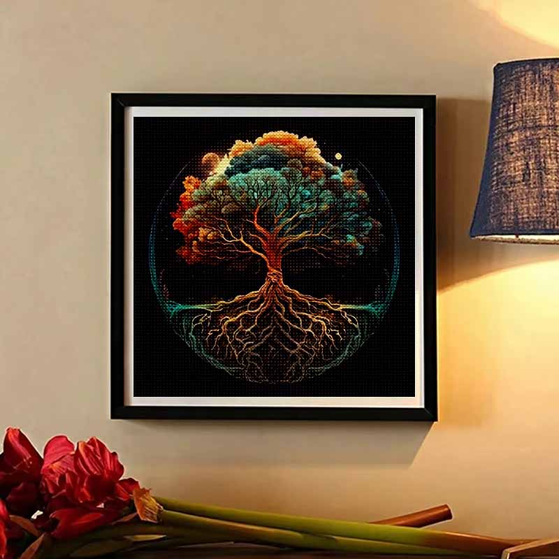 New Arrival 5D DIY Full Circle Diamond Painting "Round Tree Roots" Embroidery Cross Stitch Home Decor Gift
