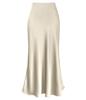 Elegant High Waist Fishtail Satin Midi Skirt for Women