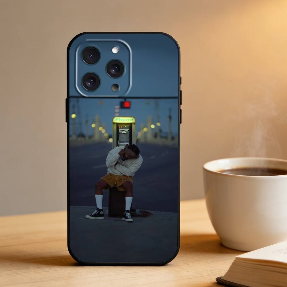 Custodia per Telefono K-Kendrick Lamar Rapper Per iPhone 17 16 15 14 13 12 Max Plus Copertura Nera in Silicone