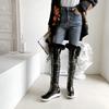 Botas de Nieve para Mujer Cálidas de Invierno 2025 para Exterior Antideslizantes de Caña Larga Zapatos de Algodón Botas de Piel de Conejo Botas Planas Cálidas por Encima de la Rodilla