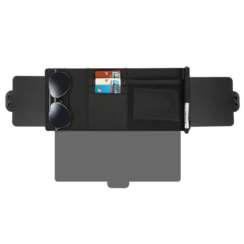 Car Sun Visor Extension Driver Sun Blocker UV Sunlight Extender Leather Sunshade Card Ticket Pen Storage Sunglasses Clip Holder