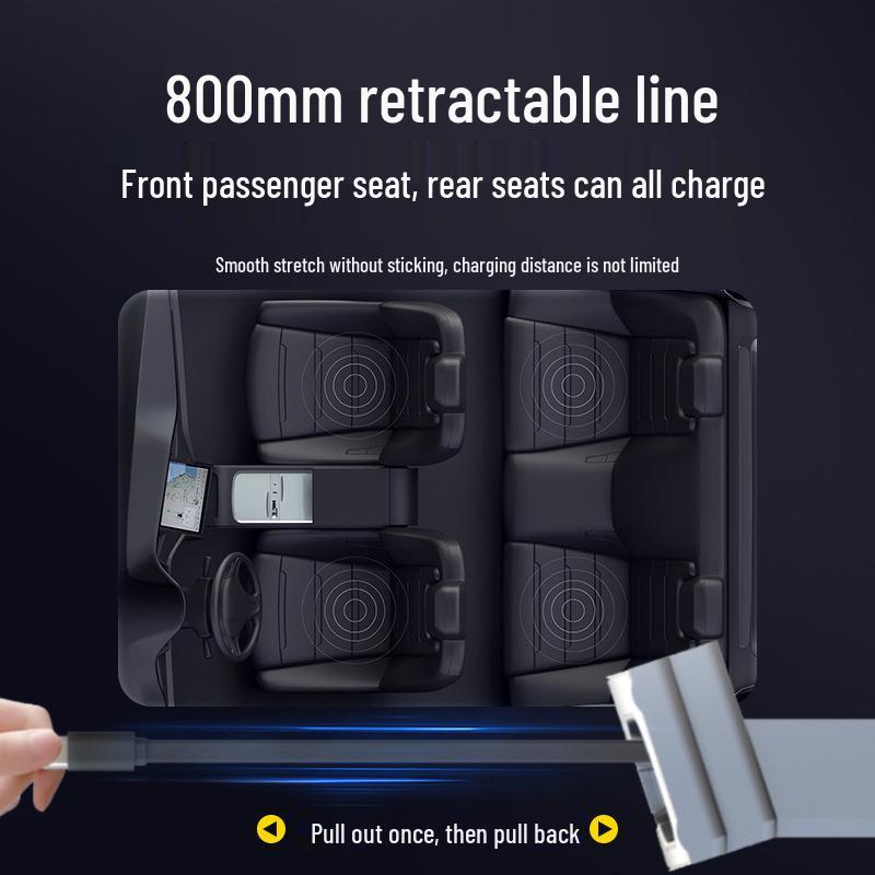 Tesla Y/3 Center Console USB Fast Charger with Retractable Dock