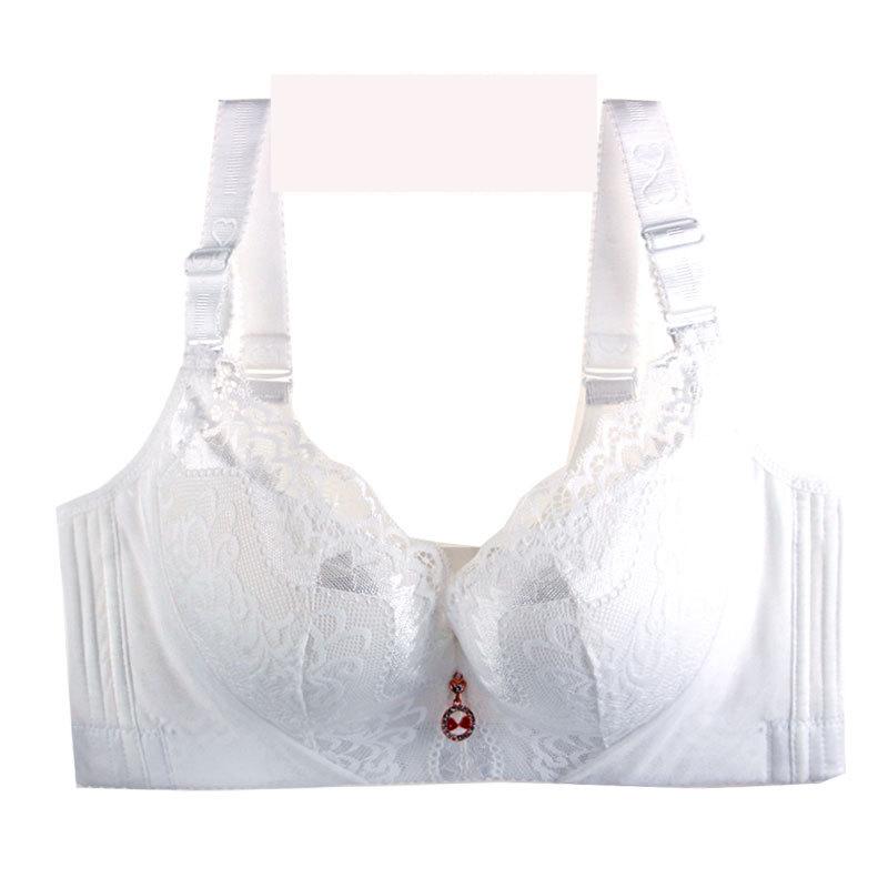 

Сексуальное осенне-зимнее нижнее белье большого размера с тонким сексуальным кружевом и стальным кольцом, поддерживающее полную чашку больших чашек для увеличения на 100D 34/75C белый