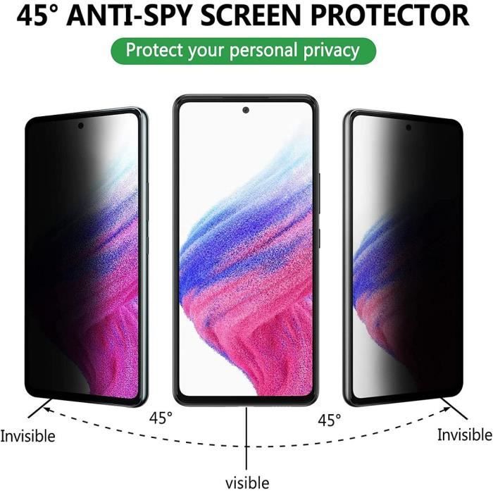 Film de protection - Booling - pour Samsung Galaxy A53 5G - Verre trempé - Anti-espion - 3 pièces