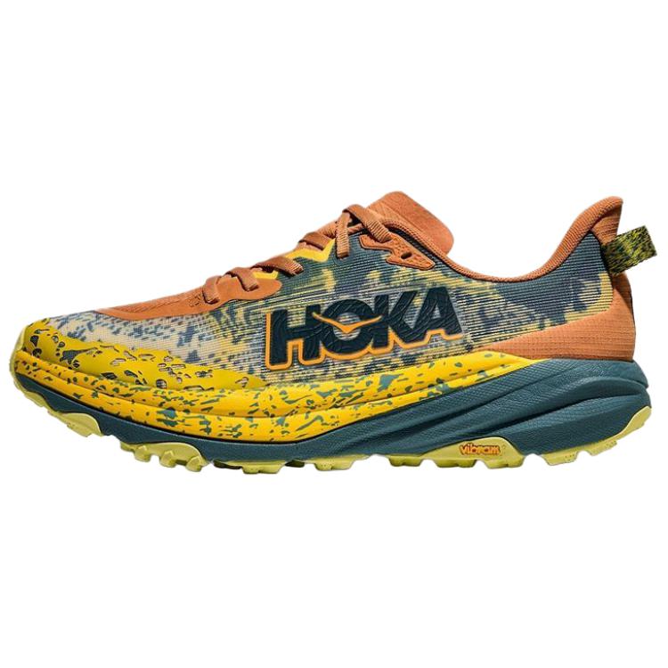 Hoka One One Speedgoat 6 Versatile Comfortable Shock Absorbing Durable Rebound Low Top Running Shoes Men Sneakers Yellow Orange 1147791-TTT