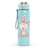 1PC Plain Cute Sitting White Bunny Print 750ml Color Plastic Sports Water Bottle Leakproof Flip Straw Lid Suitable for Sports Office Home Use