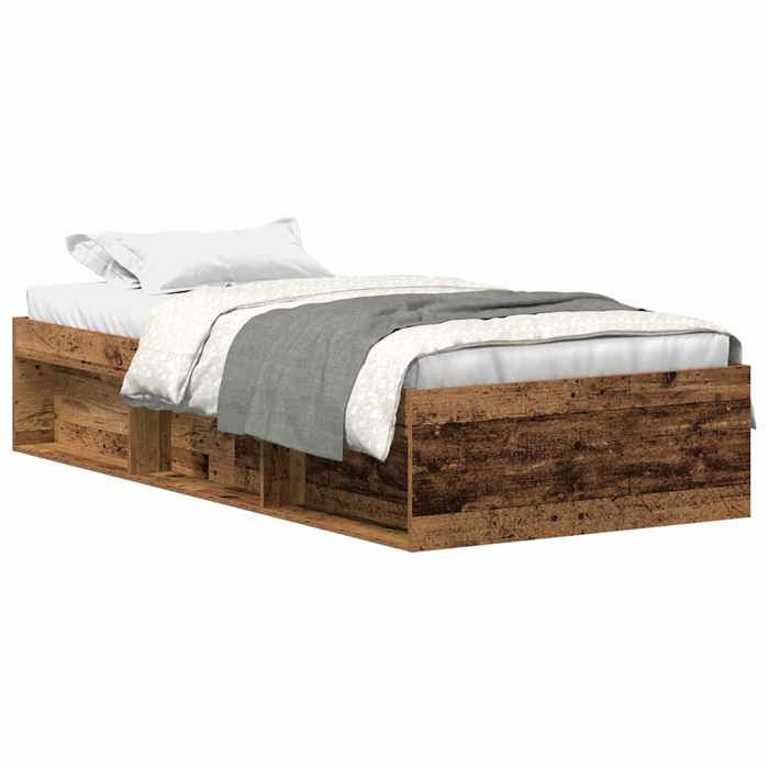 VidaXL Cadre de lit sans matelas vieux bois 90x200 cm bois ingénierie, meuble de chambre, sommier,, lit, lit simple 3328814