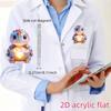 2D Flat Glowing Heart Turtle Retractable Badge Reel, Tough Nylon Cord Easy Open ID Clip,Gift For Nurse Doctor Student Medical Assistant Workplace Team